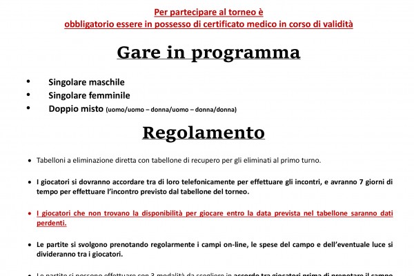 Torneo sociale 2021